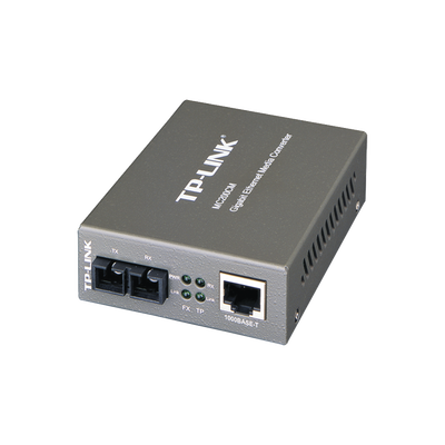 Convertidor Multimedia Multi-modo, 1 puerto RJ45 1000 Mbps, conector de fibra SC, hasta 500 M